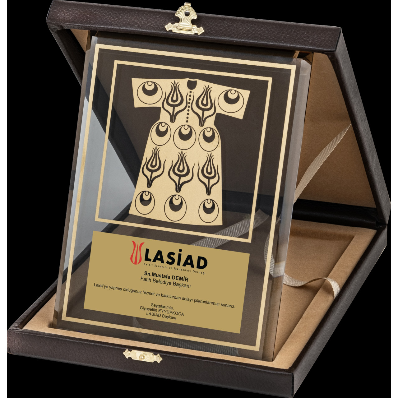 PB2001 Altın Yaldız Kristal Plaket plaket modeli
