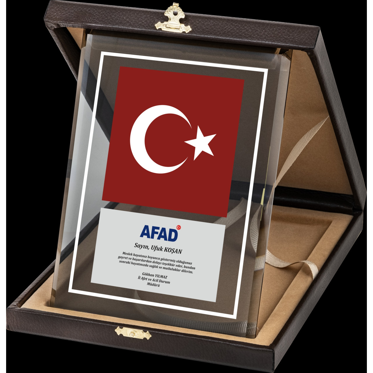 PB2004 Altın Yaldız Kristal Plaket plaket modeli