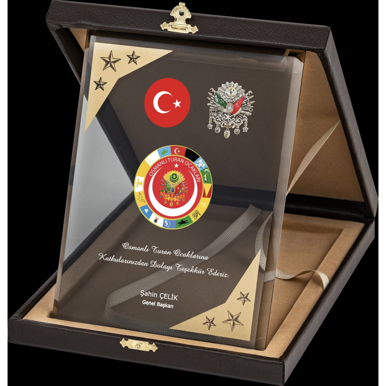 PB2005 Altın Yaldız Kristal Plaket plaket modeli