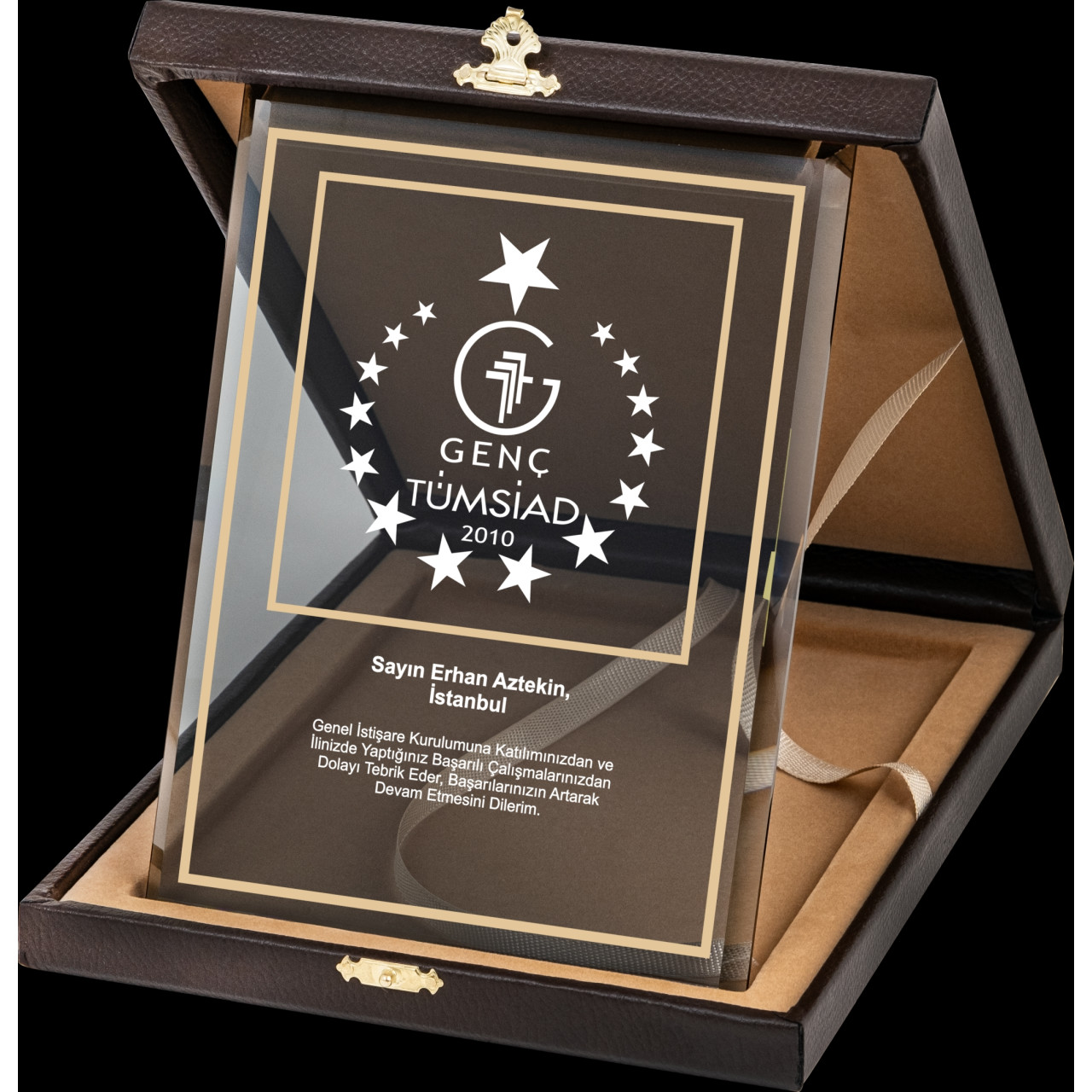 PB2006 Altın Yaldız Kristal Plaket plaket modeli