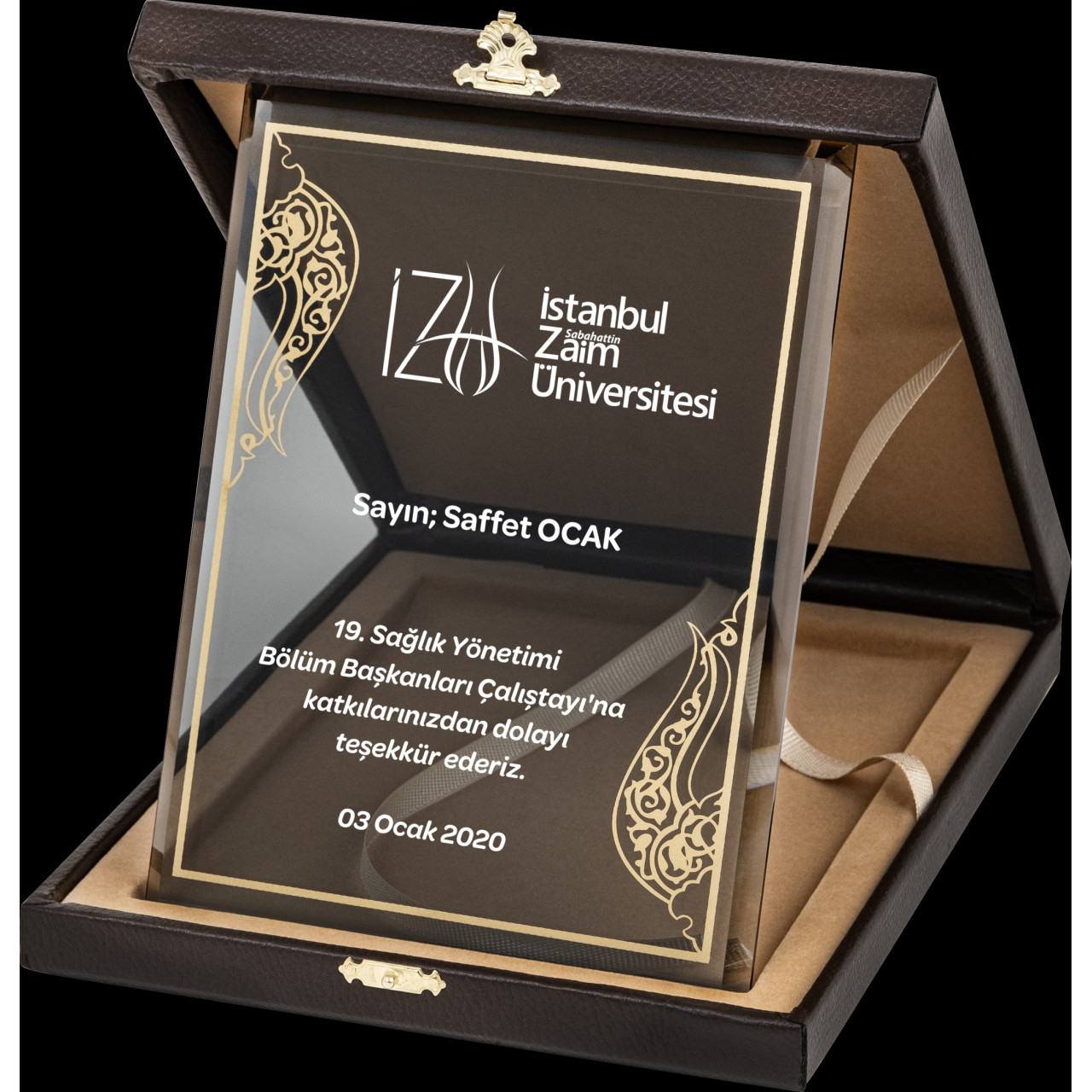 PB2007 Altın Yaldız Kristal Plaket plaket modeli