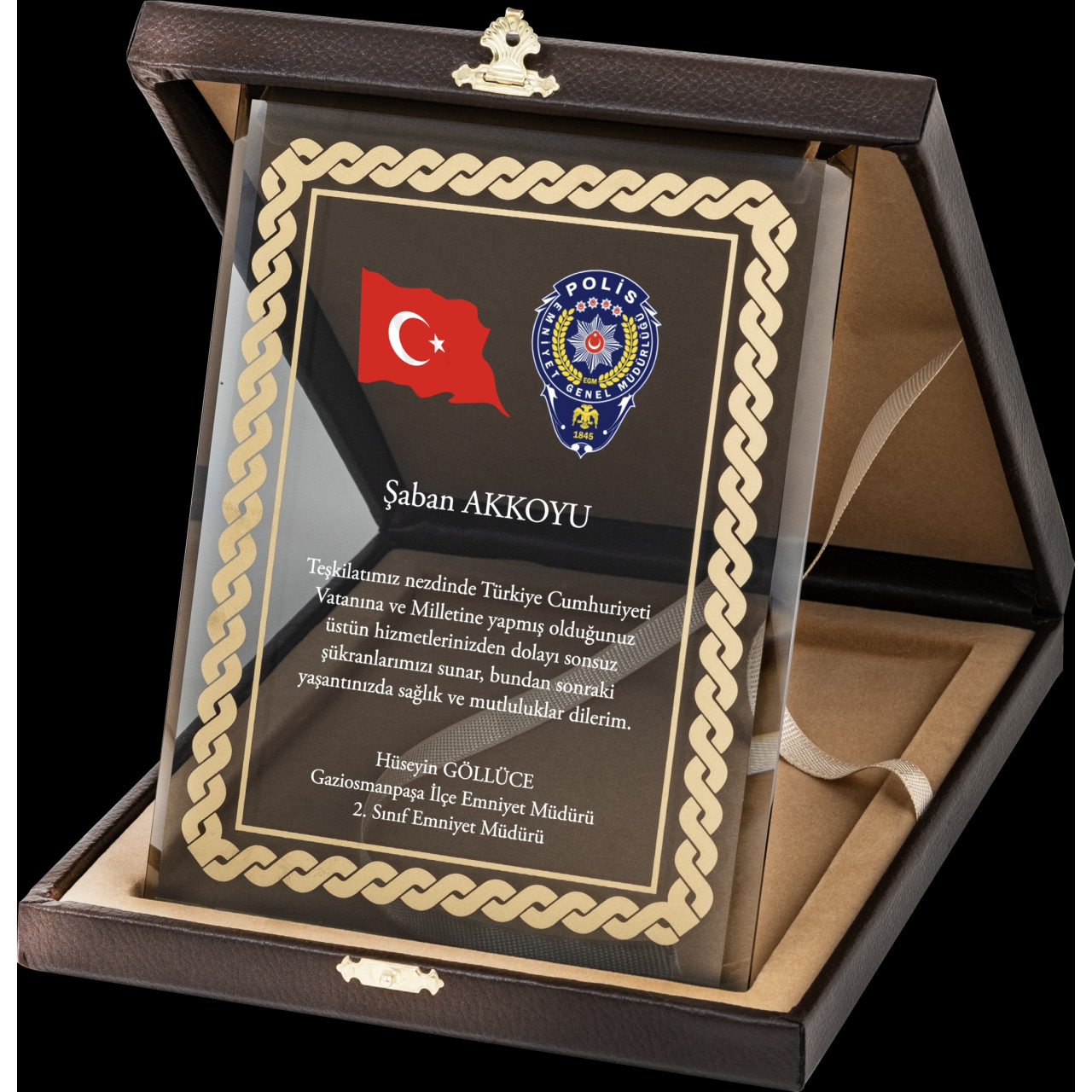 PB2009 Altın Yaldız Kristal Plaket plaket modeli