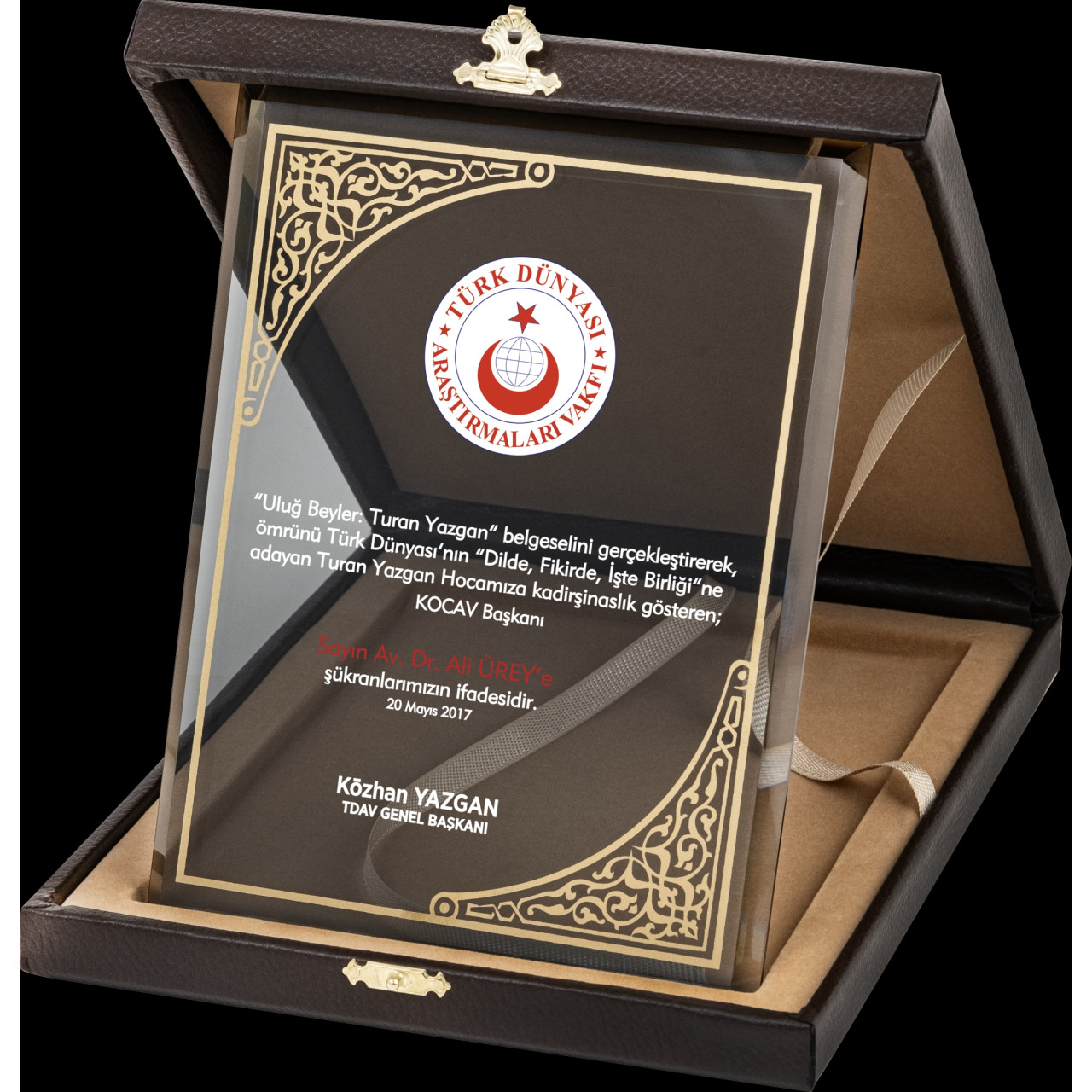 PB2011 Altın Yaldız Kristal Plaket plaket modeli