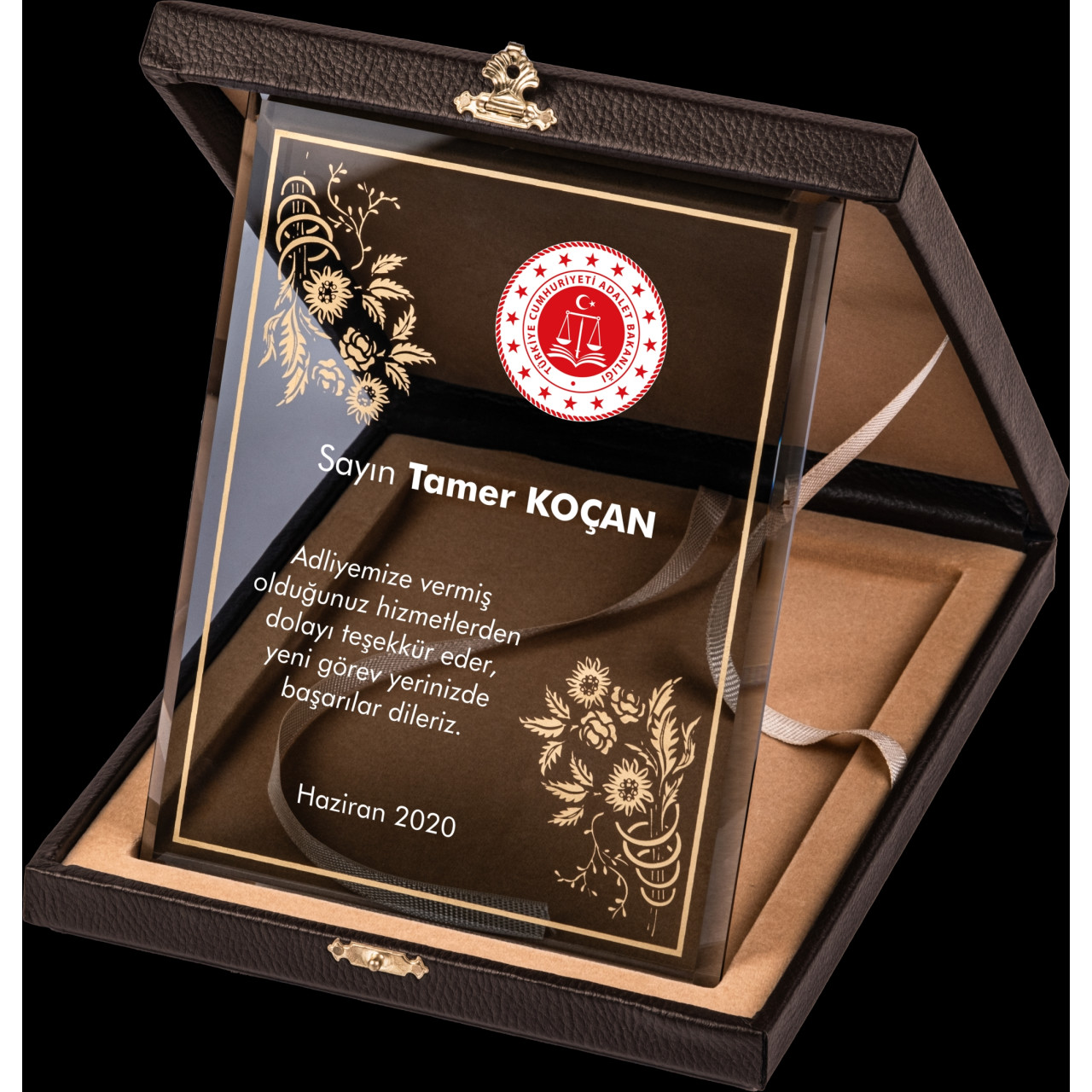 PB2012 Altın Yaldız Kristal Plaket plaket modeli