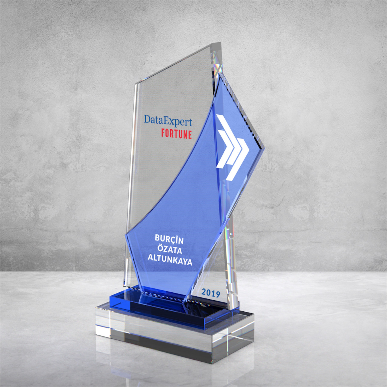 PB866 Mavi Camlı Kristal Plaket plaket modeli