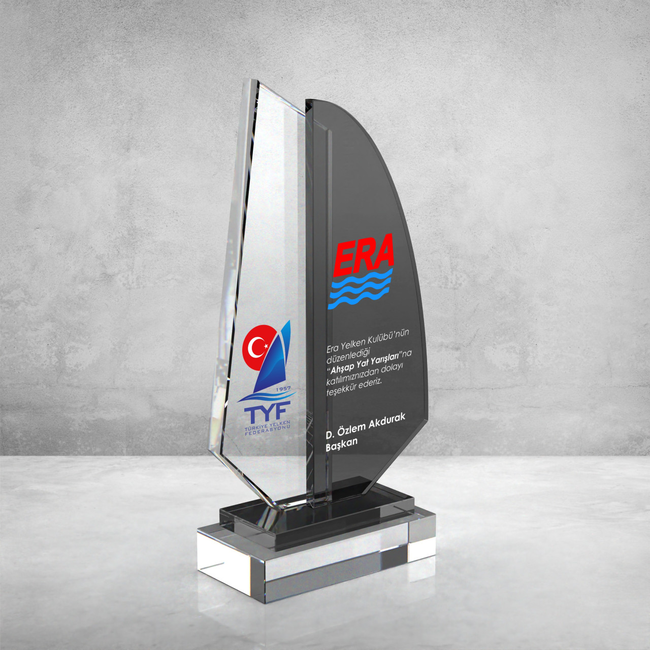 PB864 Füme Camlı Kristal Plaket plaket görseli