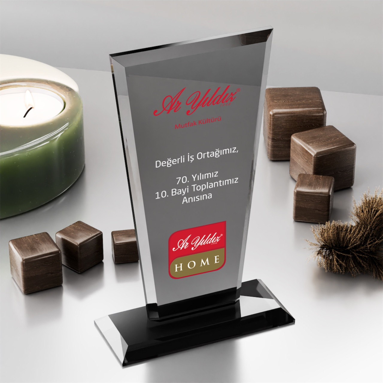 PB3005-Füme Kristal Plaket plaket görseli